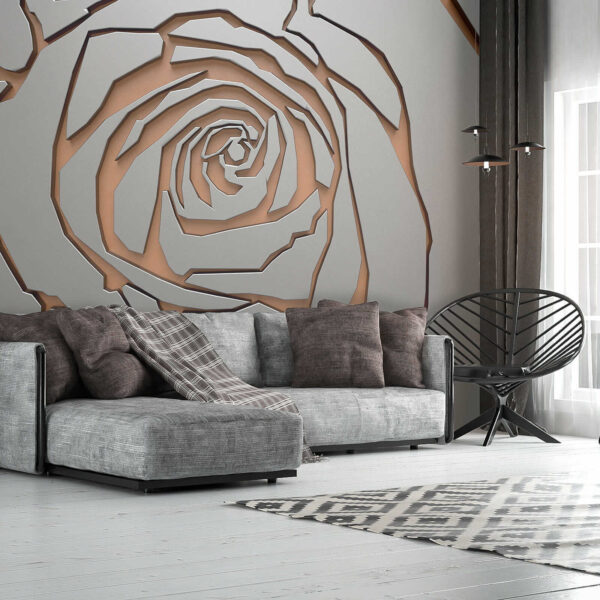 Abstract rose design in metallic texture. Abstract rose design in metallic texture.