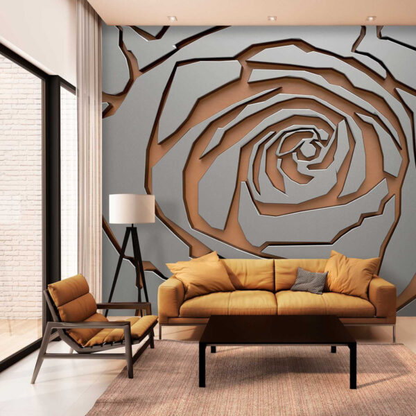 Abstract rose design in metallic texture. Abstract rose design in metallic texture.