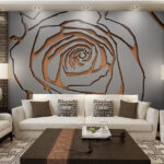 Wall murals Abstract rose design in metallic texture