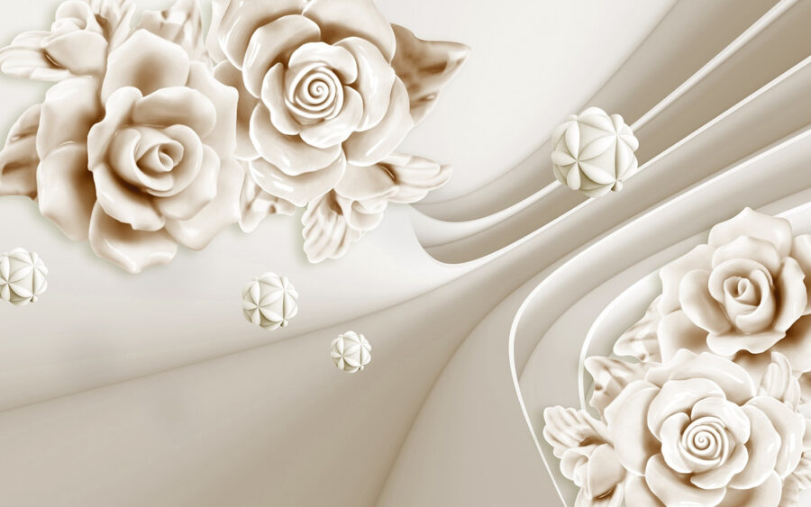 White roses and white waves