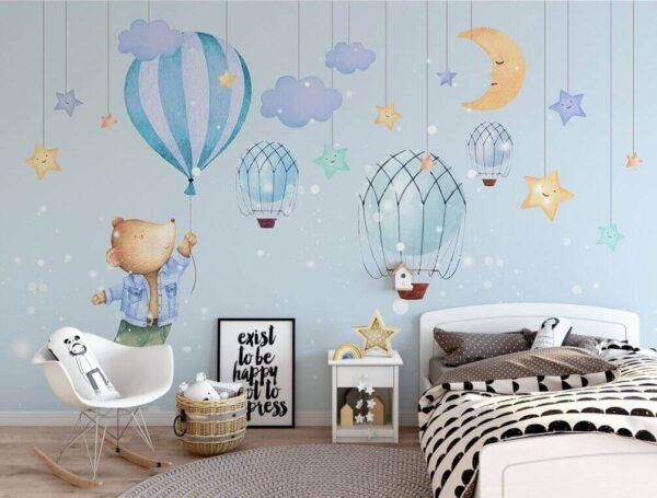 Cartoon bear holding a balloon Cartoon bear holding a balloon