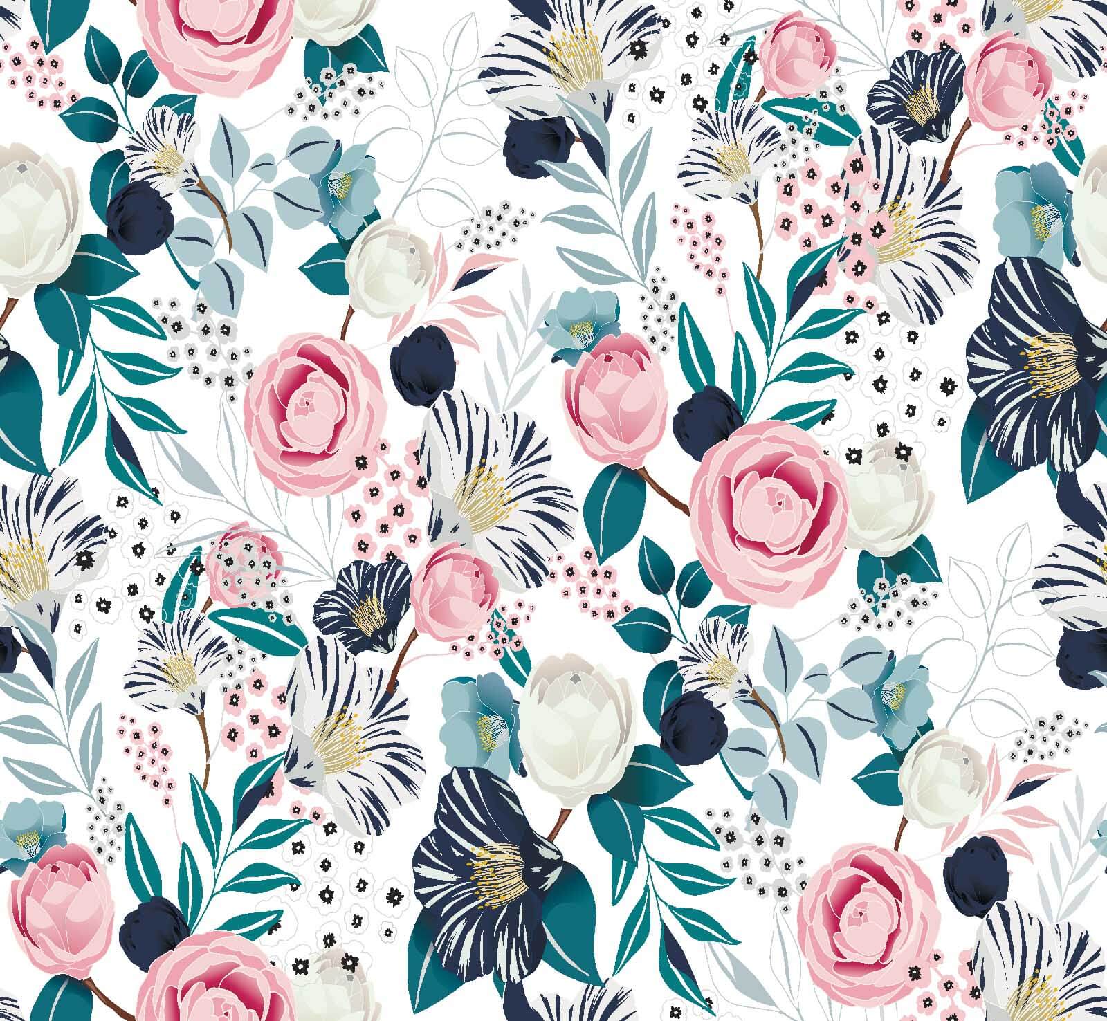 u21460p - Pattern of flowers and leaves - tegory