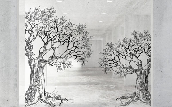 Group of trees drawn on the wall Group of trees drawn on the wall