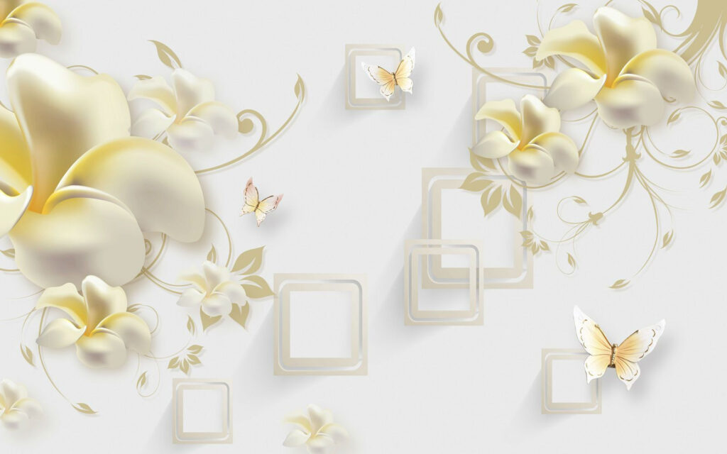 Wallpaper with flowers and butterflies u21126p 1024x640 - Wallpaper with flowers and butterflies - tegory