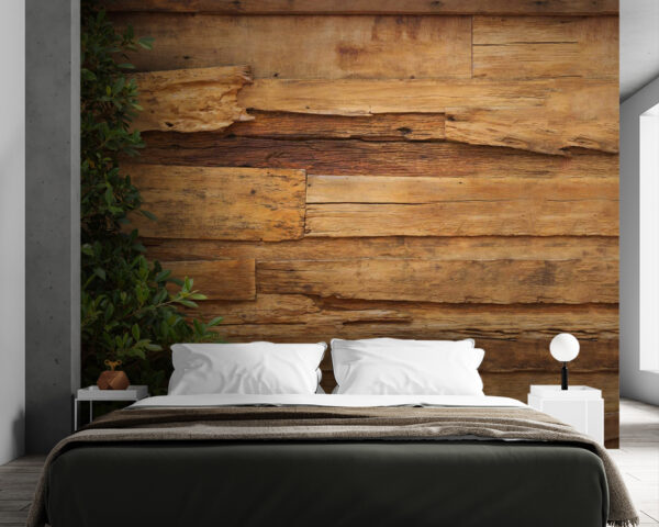 Tree next to a wood wall Tree next to a wood wall