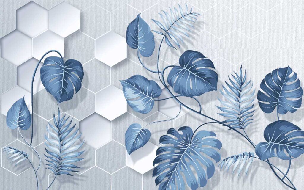 Blue leaves on a white background u21004p 1024x639 - Blue leaves on a white background - tegory