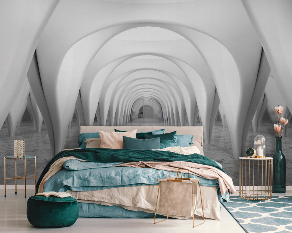 White room with arched ceiling White room with arched ceiling