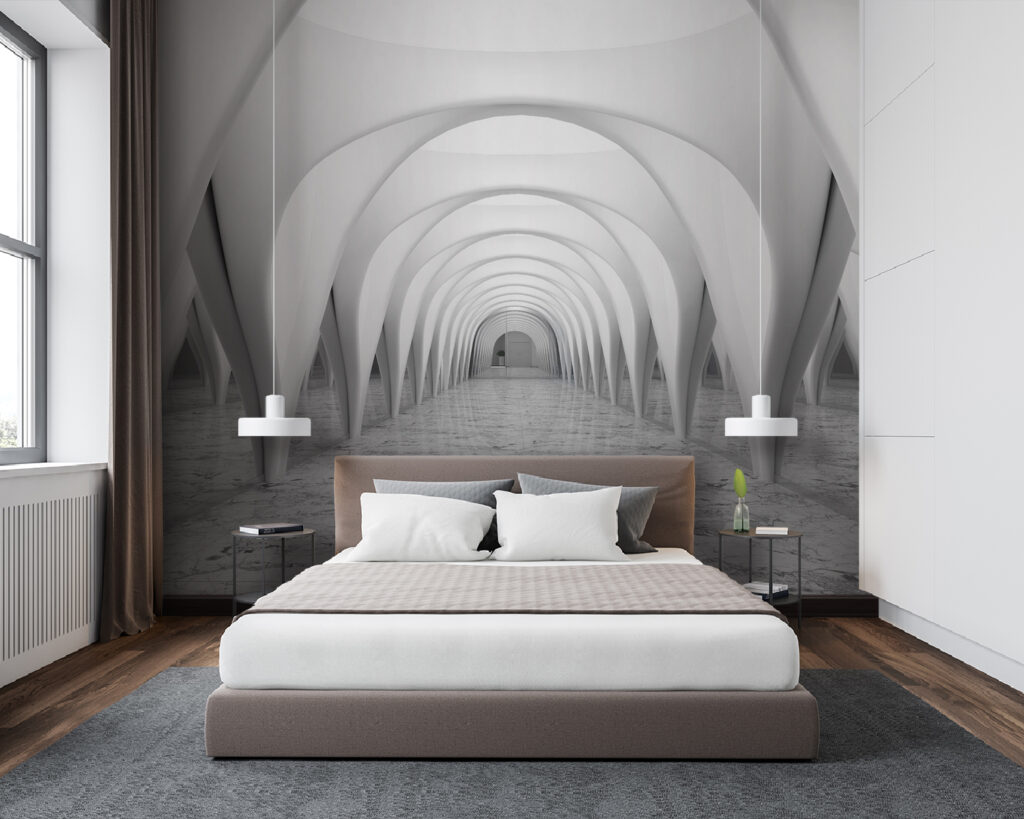 White room with arched ceiling White room with arched ceiling