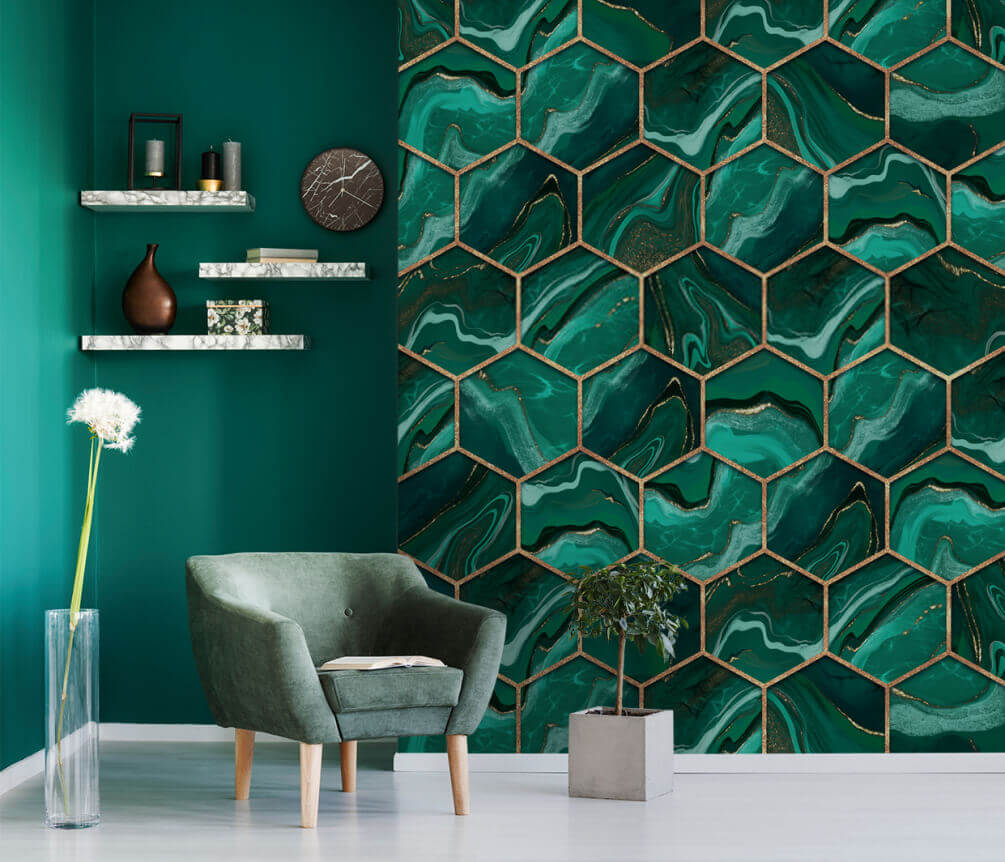 u20398pig1m - Vibrant hexagonal marble pattern design - tegory