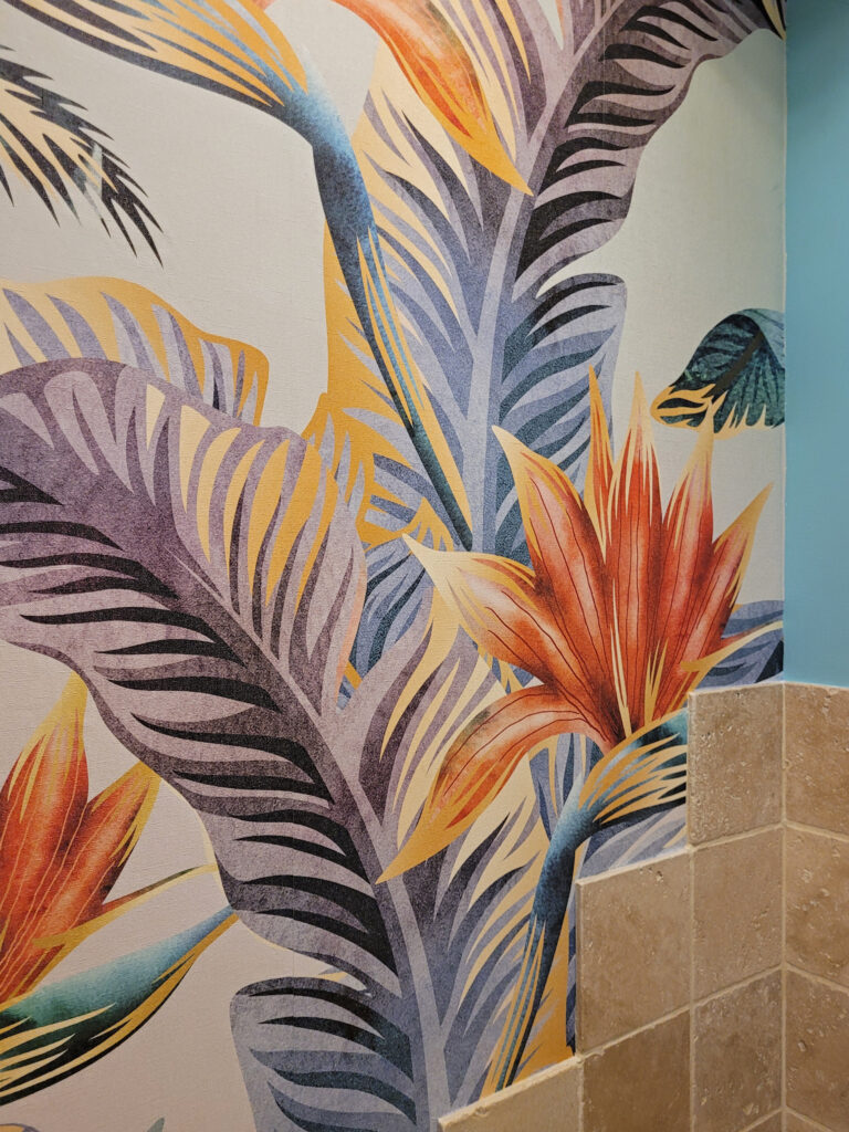 Colorful tropical plants and flowers