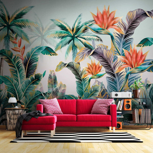 Colorful tropical plants and flowers Colorful tropical plants and flowers