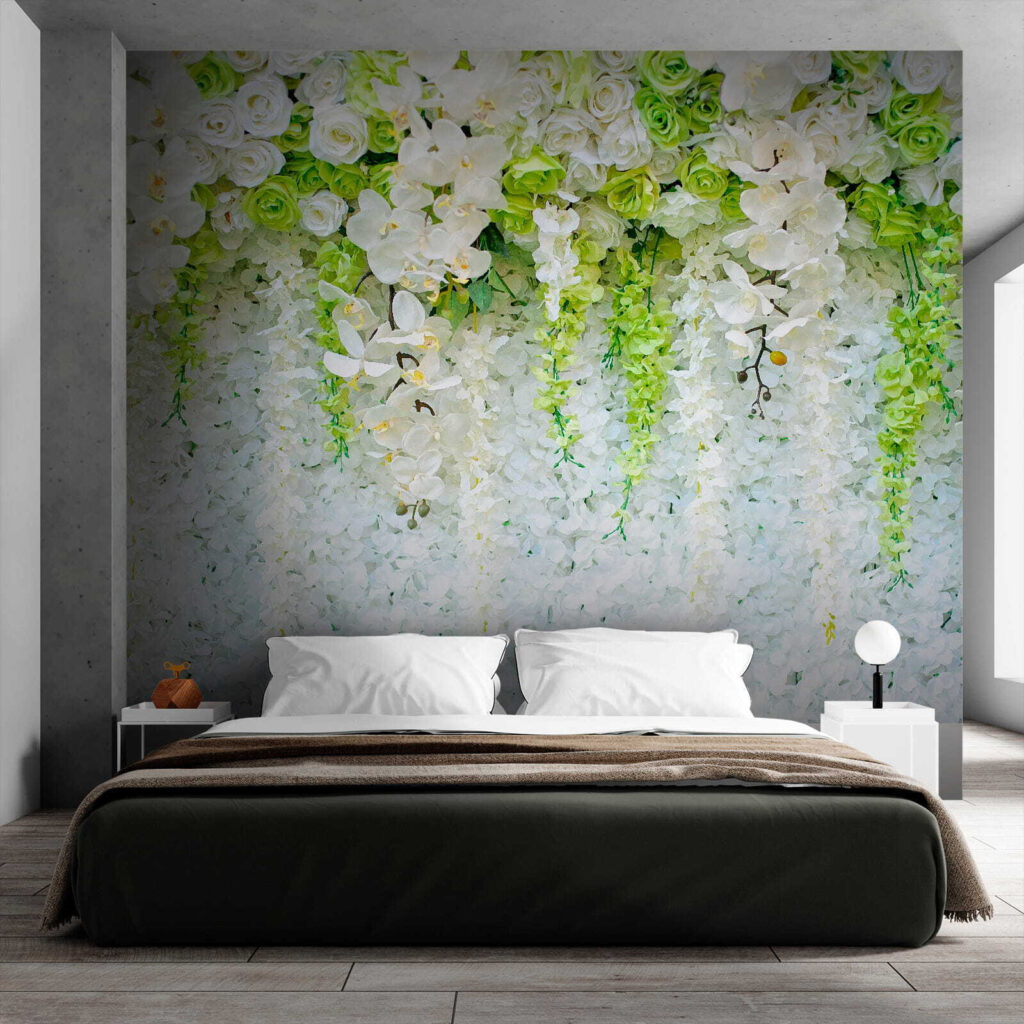 Wall of flowers and vines