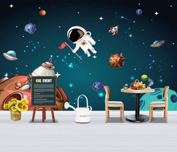 Cartoon space scene with planets and stars u13898pir1m 600x517 - Cartoon space scene with planets and stars - tegory