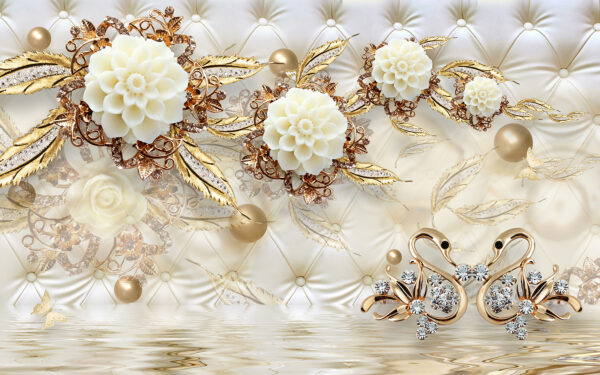 Elegant floral design on luxurious texture Elegant floral design on luxurious texture