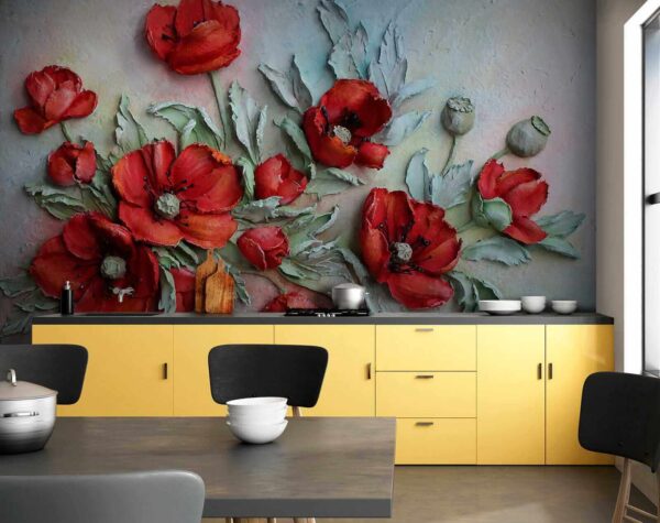 Vibrant red flowers in soft hues. Vibrant red flowers in soft hues.