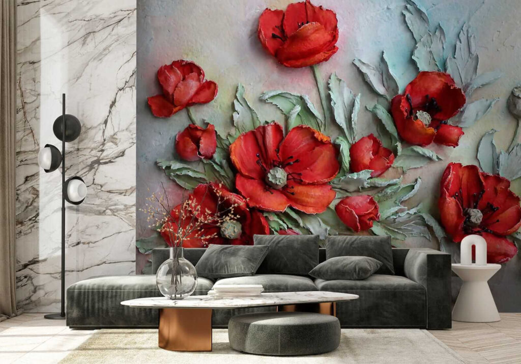 Vibrant red flowers in soft hues Vibrant red flowers in soft hues