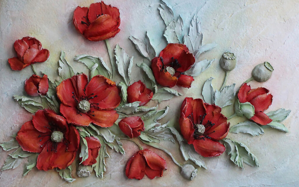 Vibrant red flowers in soft hues. Vibrant red flowers in soft hues.