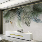 Wall murals Group of butterflies on leaves