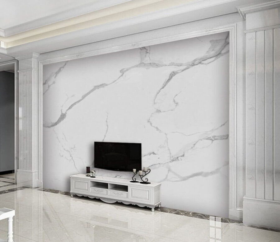 Wall murals White marble with black veins