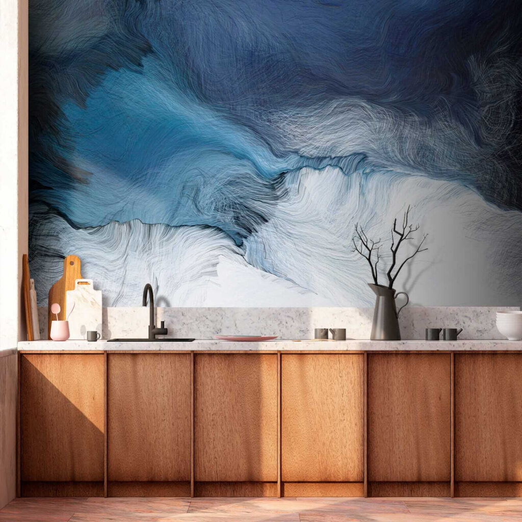 Blue and white painting