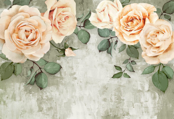 A group of roses with leaves A group of roses with leaves