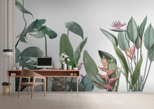Wall murals Wall murals Lush greenery in vibrant colors (SKU: u08393)