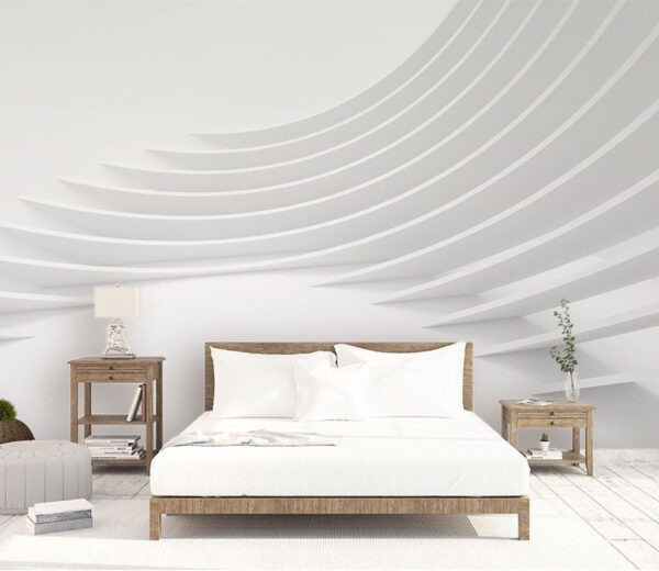 White room with curved lines White room with curved lines