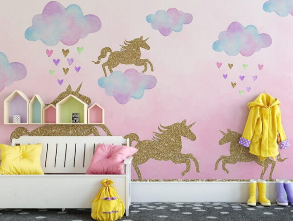 Unicorns and clouds with hearts and hearts Unicorns and clouds with hearts and hearts