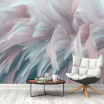 Wall murals Delicate feathers in soft colors