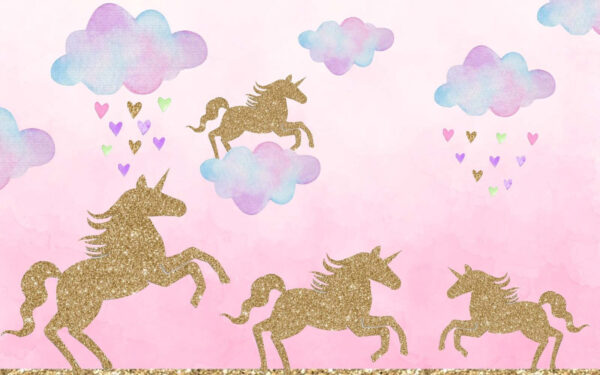 Unicorns and clouds with hearts and hearts Unicorns and clouds with hearts and hearts