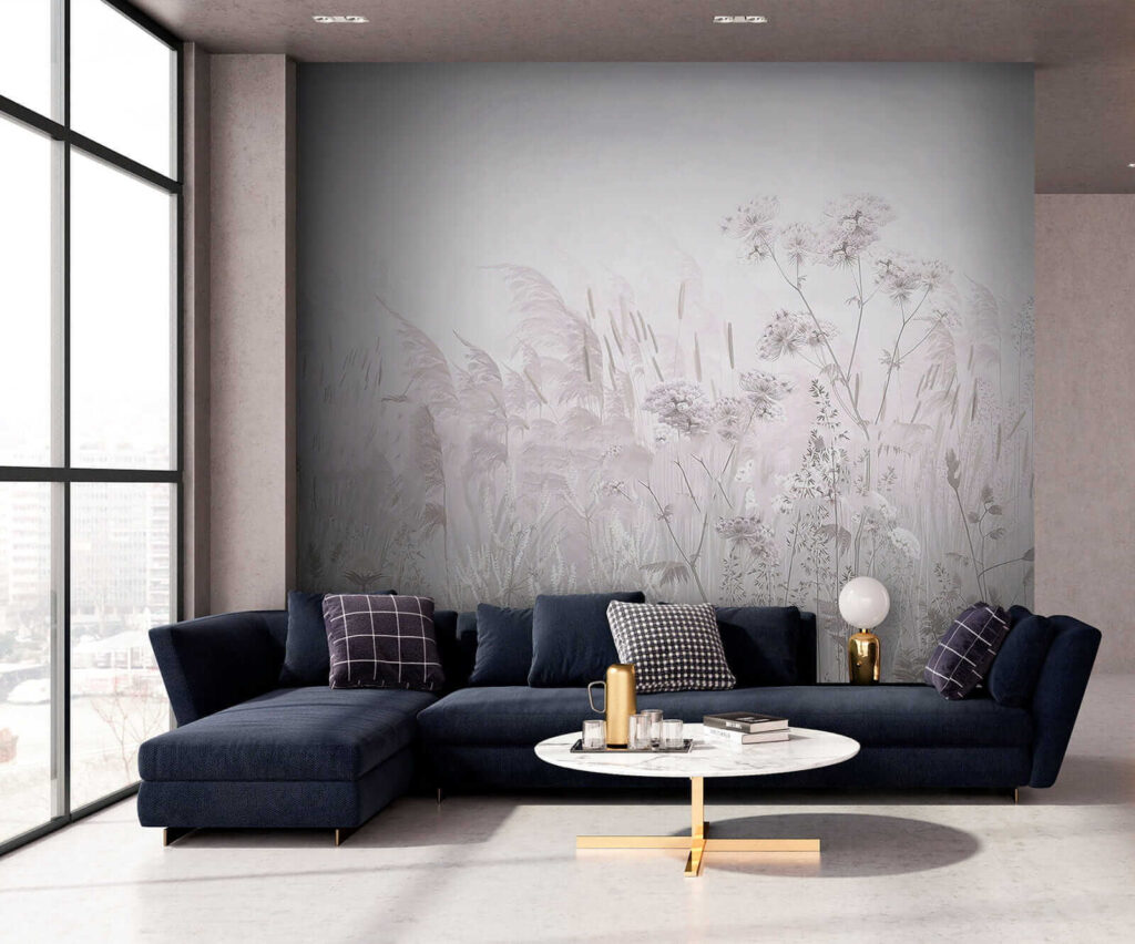 Field of flowers and plants