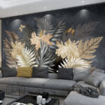 Wall murals Elegant blooms and delicate butterflies