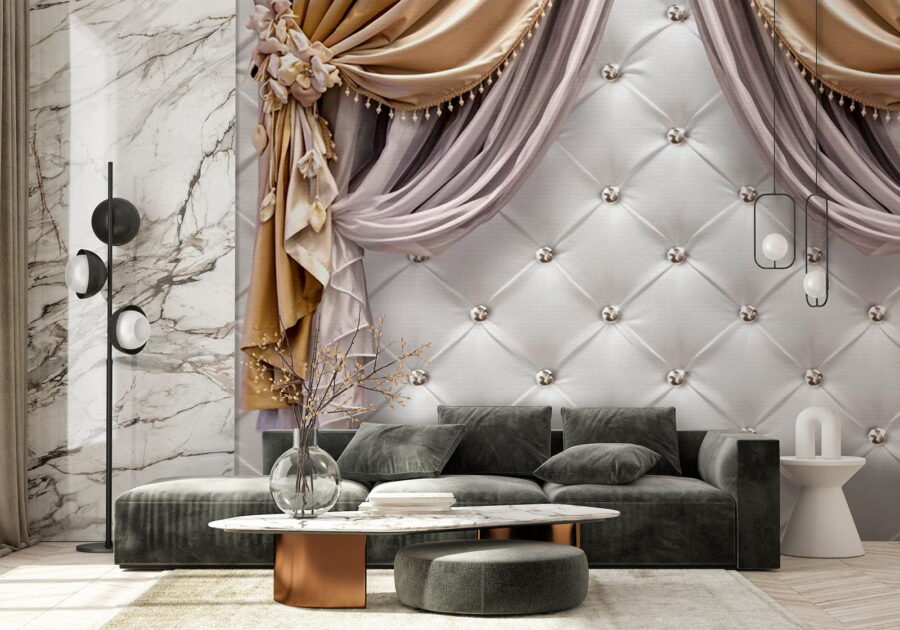 Wall murals Elegant drapes with decorative accents.