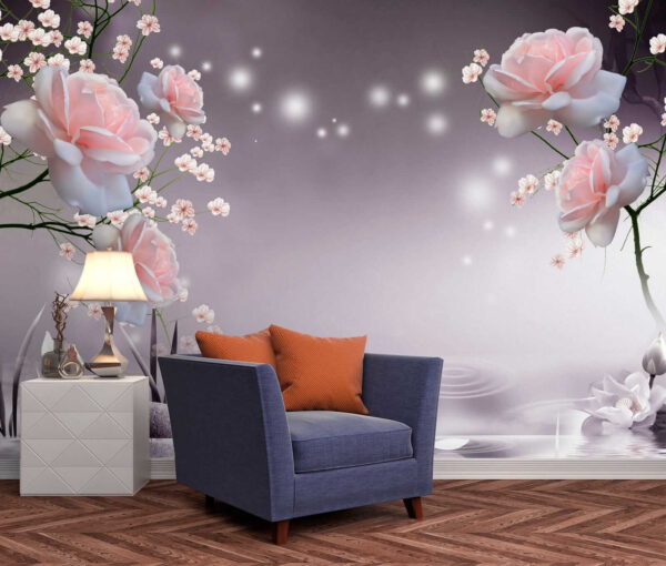 Pink flowers and white flowers