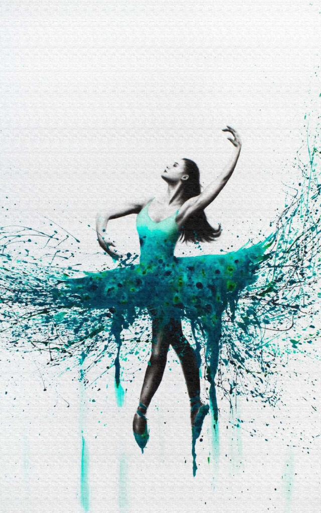 Woman dancing in a blue dress Woman dancing in a blue dress
