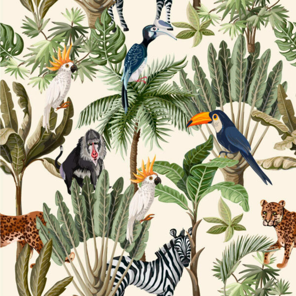 u01945p 600x600 - Pattern of tropical plants and birds - tegory
