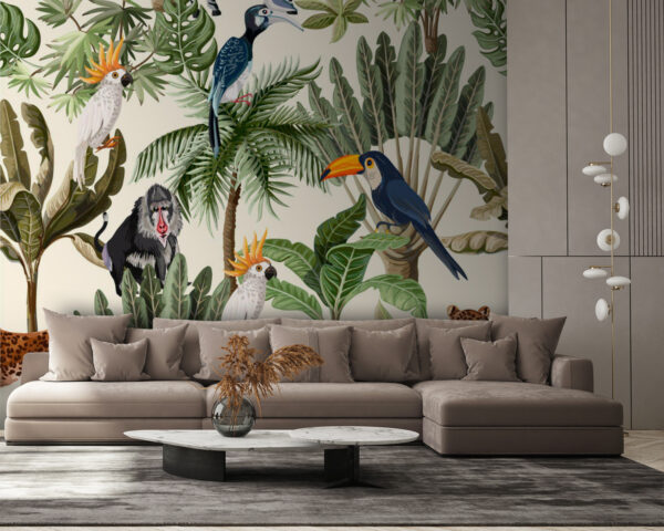 u01945pig58 600x480 - Pattern of tropical plants and birds - tegory