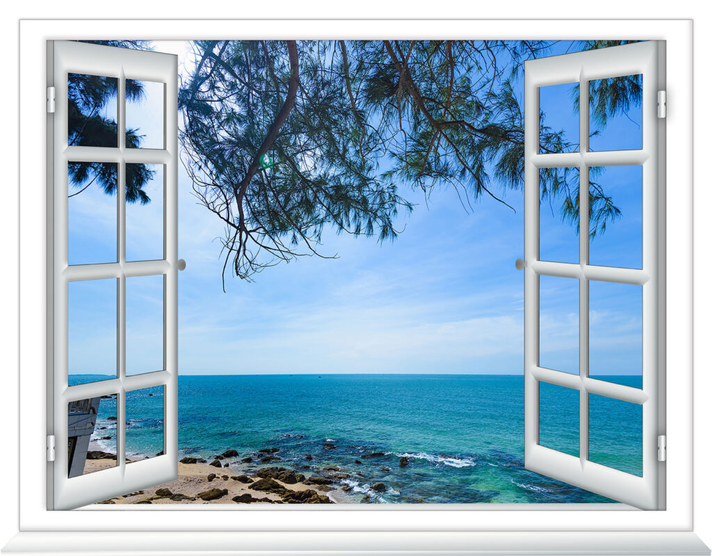 Window with a view of the ocean Window with a view of the ocean