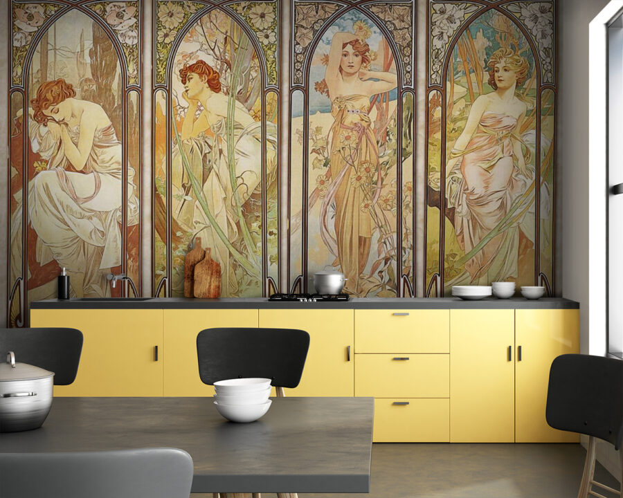 Group of women in art nouveau style Group of women in art nouveau style