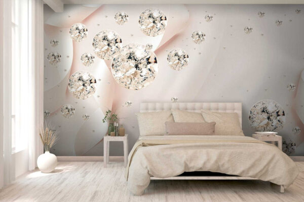 White satin ribbon with diamonds and pearls White satin ribbon with diamonds and pearls