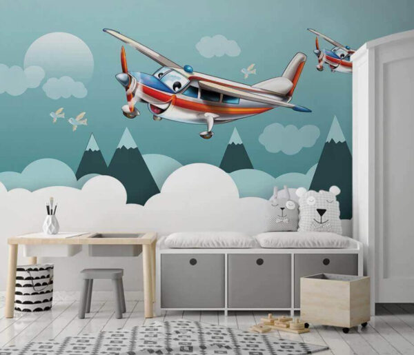 Cartoon planes flying in the sky Cartoon planes flying in the sky