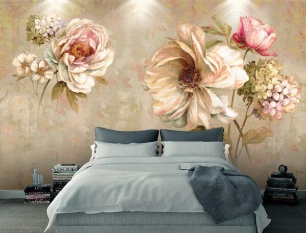 Wall murals Delicate blooms in soft hues