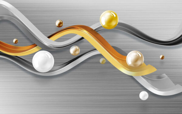 Metallic curves with floating orbs Metallic curves with floating orbs