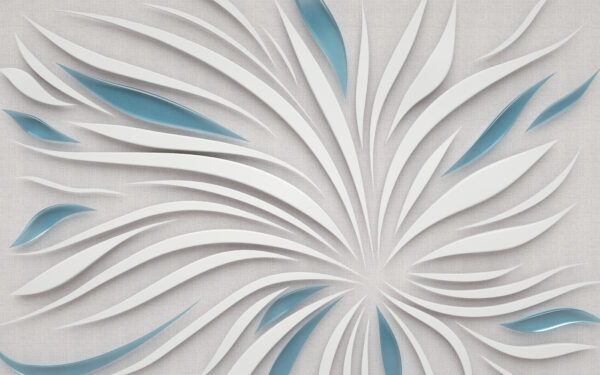 White and blue design on a grey surface White and blue design on a grey surface
