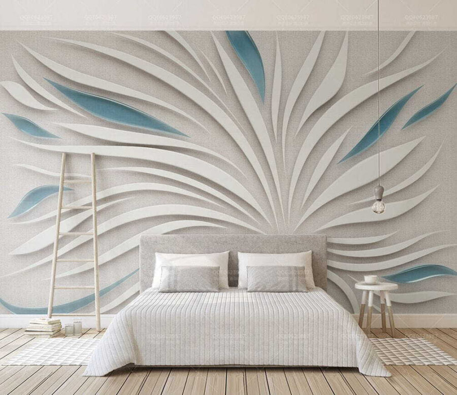 White and blue design on a grey surface White and blue design on a grey surface