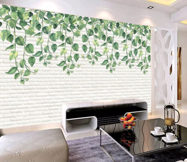 White brick wall with green leaves u06501pig1m 600x520 - White brick wall with green leaves - tegory