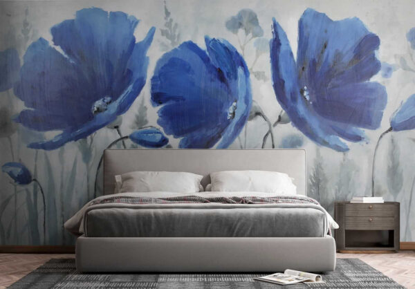 Painting of blue flowers Painting of blue flowers