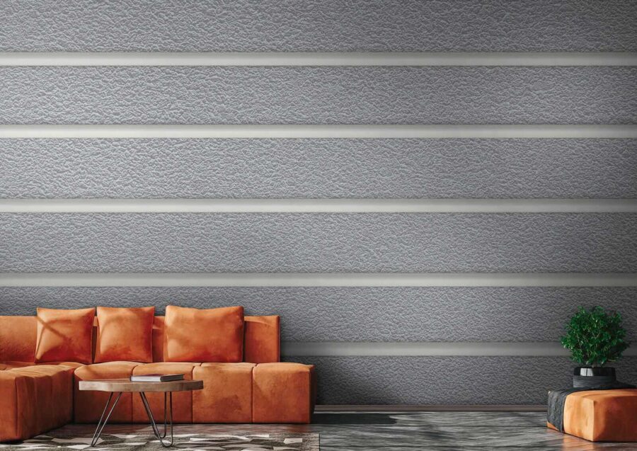 Textured surface with vertical lines.