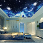 Wall murals Moon and stars in the sky