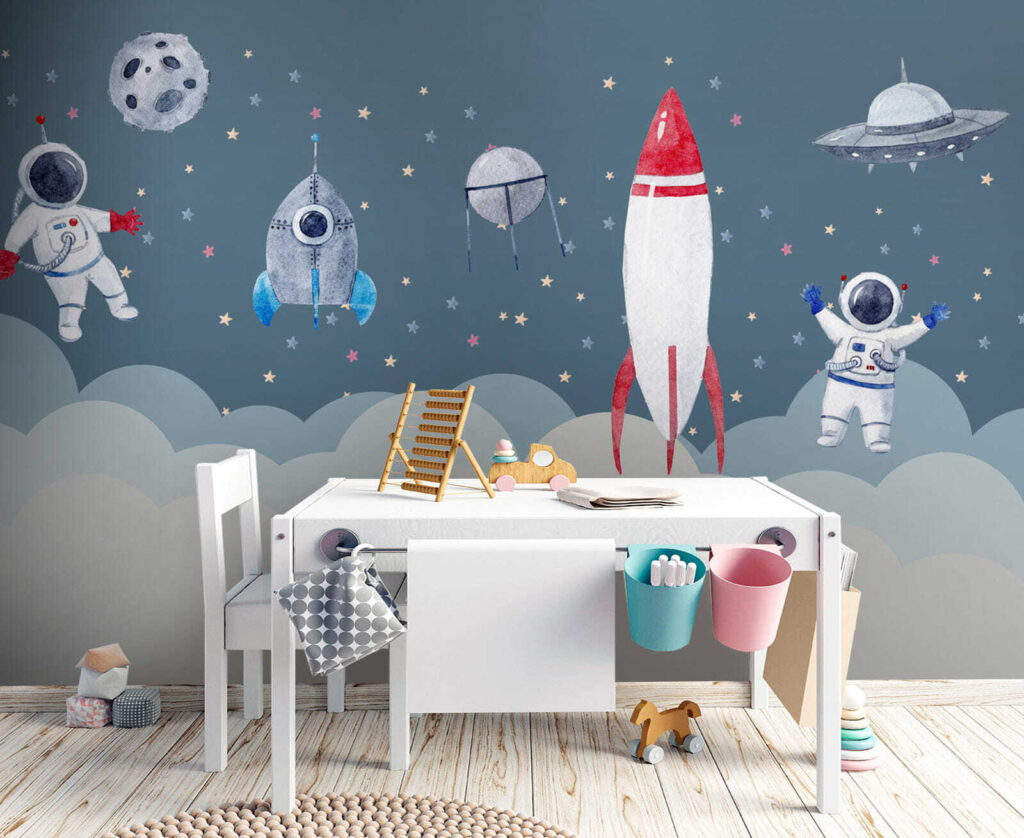 Space shuttles and rockets in the sky